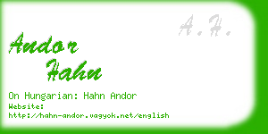 andor hahn business card